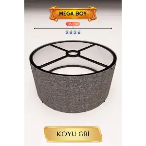 35 CM Ölçülü Koyu Gri Lambader Başlığı Mega Boy