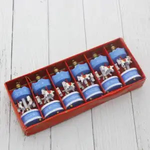 Ahşap Mavi Mini Atlı Karınca 6 Lı
