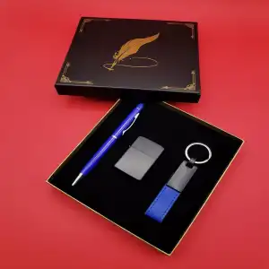 16 Cm Siyah Çakmak Metal Kalem Ve Anahtarlık