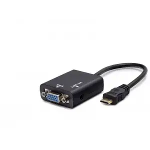 Kompakt Hdmi To Vga Ses Çıkışlı Görüntü Dönüştürücü Siyah