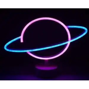 Kullanıma Uygun Neon Işıklı Satürn Lamba