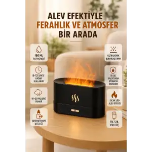 Alev Efektli Ultrasonik Aroma Difüzörü 1 Adet