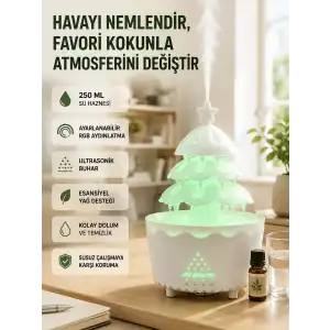 Ultrasonik Hava Nemlendirici 250 ml Şans Ağacı Tasarımı