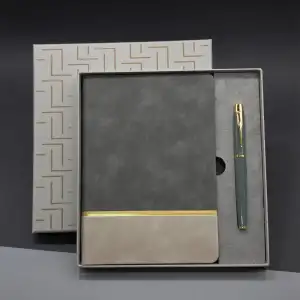 Şık Defter Kalem Seti 96 Yaprak Hediye Kutusu