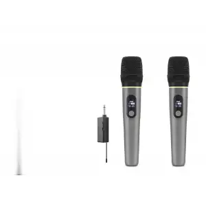 6.35 Mm Ölçülü Profesyonel Kablosuz Uhf 2 Mikrofonlu Set Gri G