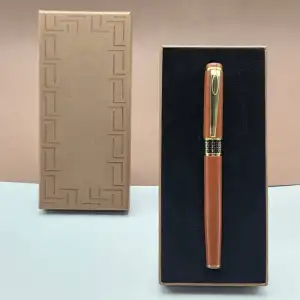 16 X 7.5 Cm 13 Cm Metal Kalem Promosyon Kutulu Kahverengi