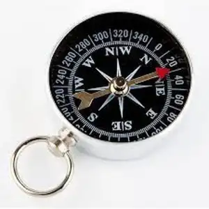 5 x 5 Cm Paslanmaz Çelik Beyaz Pusula Kulplu Metal Pusula G 34