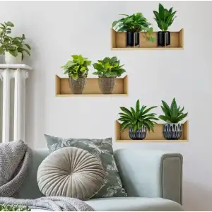 30 cm Ölçülü Raflı Bitki Tasarımlı Yapışkanlı Sticker 20* 3lü Set