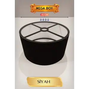 Modern Siyah Lambader Başlığı 35 cm E27 Duy Uyumlu