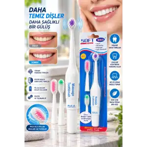 Ergonomik Masajlı Diş Fırçası Pil İle Çalışan
