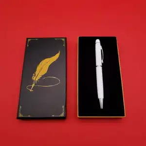 17 Cm Metal Kalem Tükenmez Beyaz