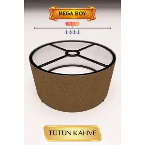 35 CM Ölçülü Tütün Kahve Lambader Başlığı Mega Boy