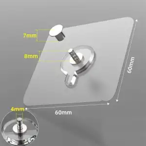 6 x 0,1 cm 10 kg Paslanmaz çelik Ahşap Ultra Güçlü Vantuzlu Askı