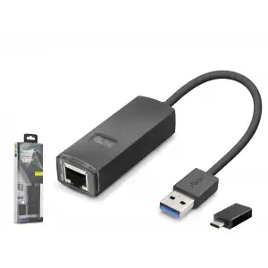 Adaptör Usb 3.1 Usb Type c Gen1 Ethernet Gigabit Siyah LAN03