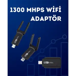 Hızlı USB WiFi Adaptör 1200 Mbps 2.4GHz ve 5GHz Bant