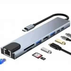 Kompakt 8 Portlu USB Type-C Çoklayıcı
