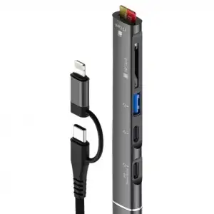 Fonksiyonel 5li USB Hub Kart Okuyucu Type-C