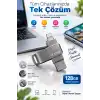 Pratik Çoklu Girişli 128GB USB Flash Bellek