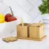 Bambu Tuzluk ve Baharatlık Seti 2 Adet Mutfak Aksesuarı
