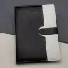 Şık Çizgili Termo Deri Defter A5 Boyut Siyah