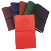 20 x 12.50 Cm Suni Deri Kareli Defter Deri Pusula