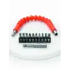 Şaftlı 12 Parça Bits Uç Seti - Akülü Tornavida Uyumlu (Esnek Model)