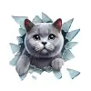 Eğlenceli 3D Kedi Yüzü Araç Stickerı