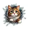 Eğlenceli Kedi Yüzü Araç Stickerı 3D Tasarım