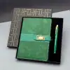 Şık Hediyelik Defter Kalem Seti Yeşil 22x20 cm