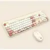 Ergonomik Sütlü Çay Klavye Mouse Seti Mor Renkli