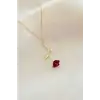 40cm Kolye Kırmızı Gül Figürlü