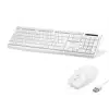 Ergonomik Kablolu Klavye ve Mouse Seti Beyaz Renk