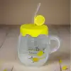 Şık Limon Tasarımlı Kupa Bardak 450 ml Cam Malzeme