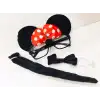 Minnie Mouse Gözlüğü Papyonu Kuyruğu Seti Çeşidi