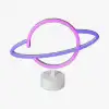 Modern Neon Işıklı Satürn Lamba Pil ve USB Uyumlu