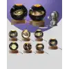 Koleksiyonluk Samanyolu Temalı Kristal Küre Ahşap Stand ile
