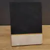 Şık Siyah Çizgili Deri Defter 21x15 cm