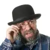 58 cm Ölçülü Siyah Renk Yetişkin Boy Retro Bowler Derby Şapkası