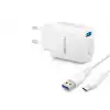 Adaptör Type C Qc 3.0 Hızlı Şarj Seti 18W 3.4A Usb lü Beyaz
