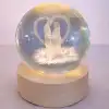 Sevgili Temalı Usbli Cam Küre 6 cm Ahşap Altlık ile