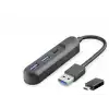 Kompakt 3 Port USB Hub 5 Gbps Siyah Uyumlu Cihazlar için