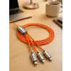 Hızlı Şarj Kablosu 3ü 1 Arada USB Type-C Lightning Micro USB