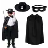 Pelerin Zorro i Şapkası ve Maske Seti Çocuk Boy