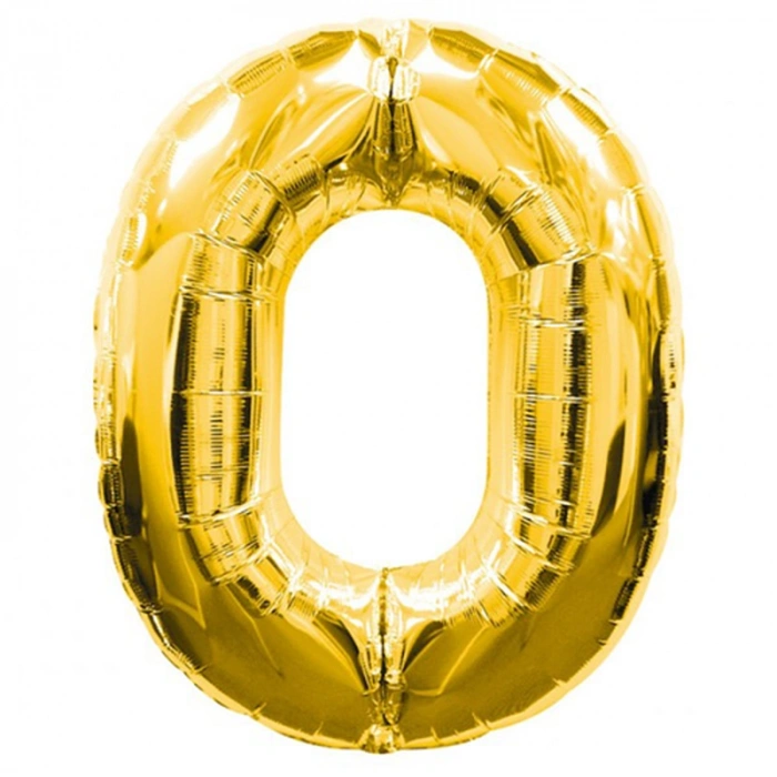 0 Rakamlı Folyo Balon Gold Renk 40 inç