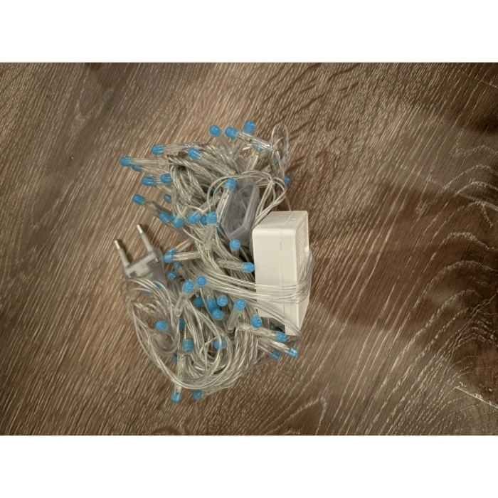 10 M 100 Led Damla Uçlu Mavi Işık Şeffaf Kablo MZ-17-6