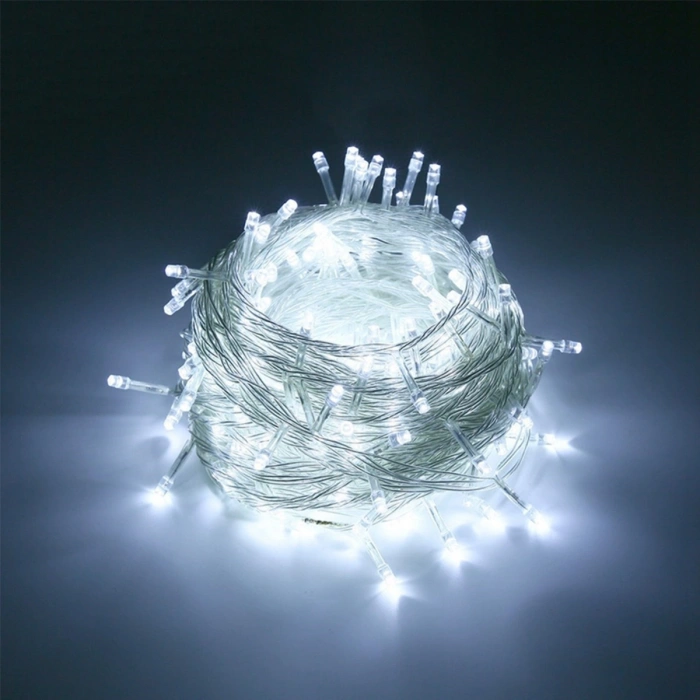 LED Aydınlatma 10 Metre 100 Ledli 8 Fonksiyonlu Dekor Lambası Beyaz