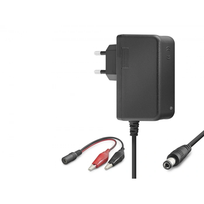 12V 1.2A 14.4W Krokodil Uç Akü Şarj Adaptörü - Siyah B5056