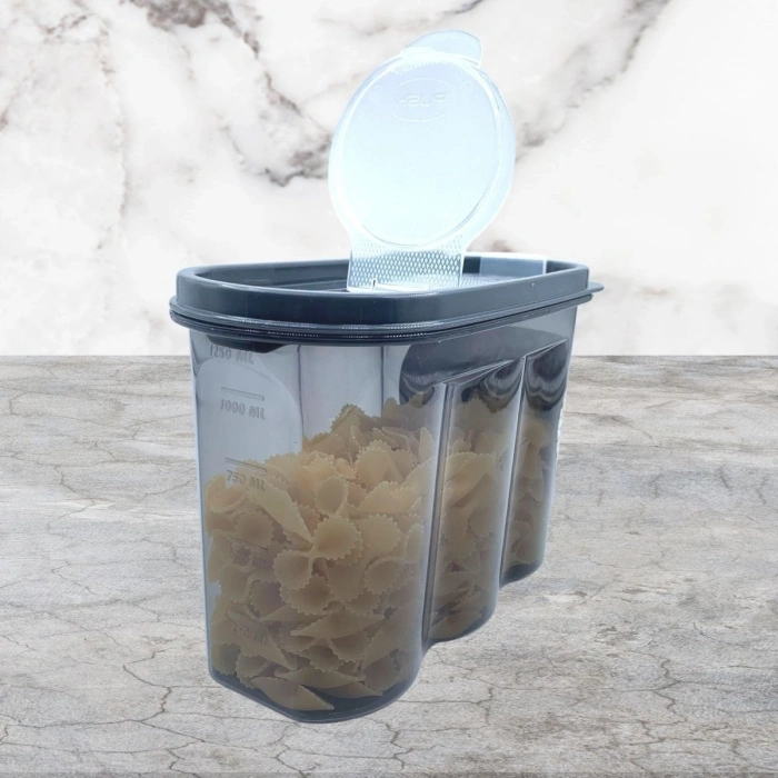 Saklama Kabı 1 2 Litre 2 Kapaklı Ölçekli Erzak