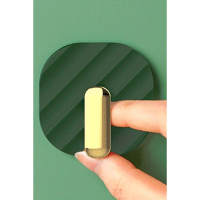 Dolap Kapak Kulpu 2 Adet Kendinden Yapışkanlı Retro Askılık Yeşil
