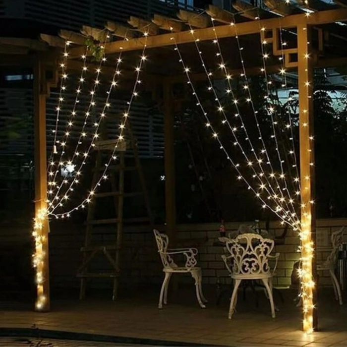 LED Günışığı Perde 2x2 Metre 320 LED 8 Fonskiyonlu Dekor Amaçlı